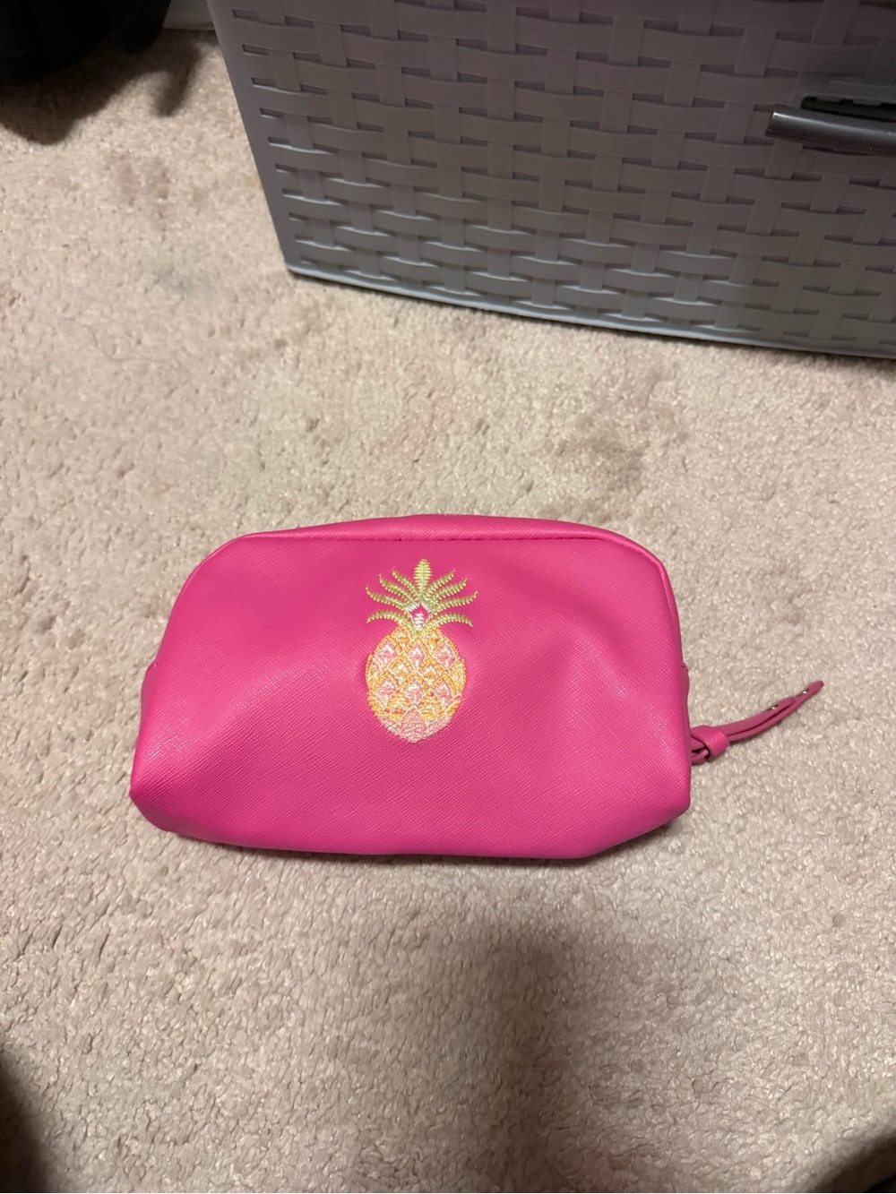 Spartina 449 Bright Pink Pineapple Cosmetic Pouch